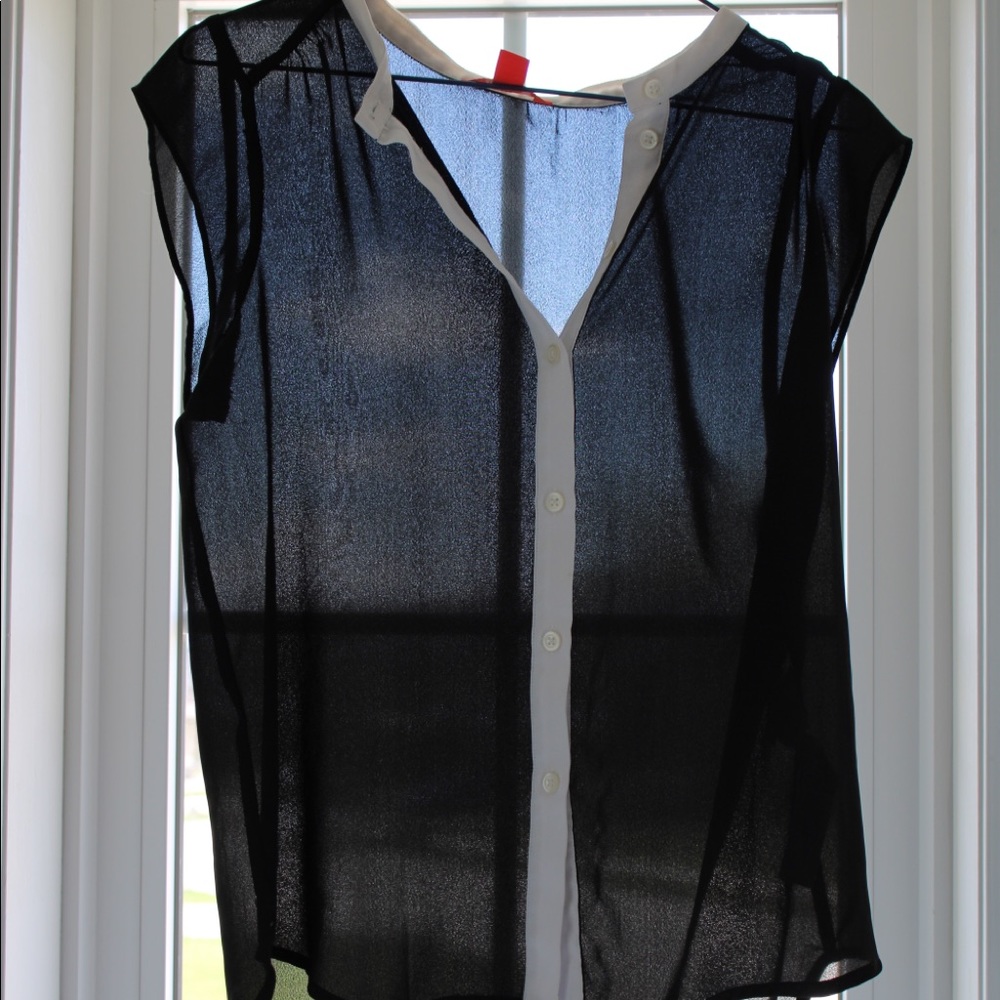 Joe Fresh Sheer Button Up Blouse